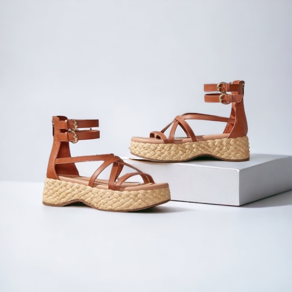 NIB Sam & Libby SZ 7 Brown Strappy Gladiator Sandals - Picture 5 of 5